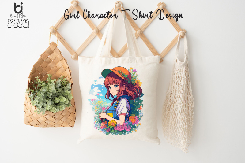 girl-character-t-shirt-design-girl-floral-sublimation-png