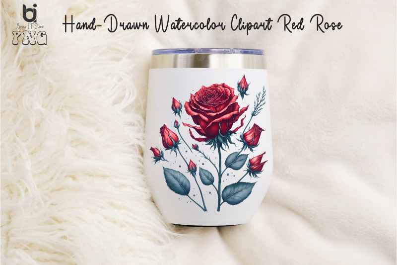 hand-drawn-watercolor-red-rose-clipart-red-rose-mug-design