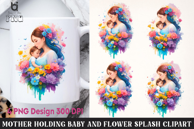 mother-holding-baby-and-flower-splash-clipart-mug-png-file