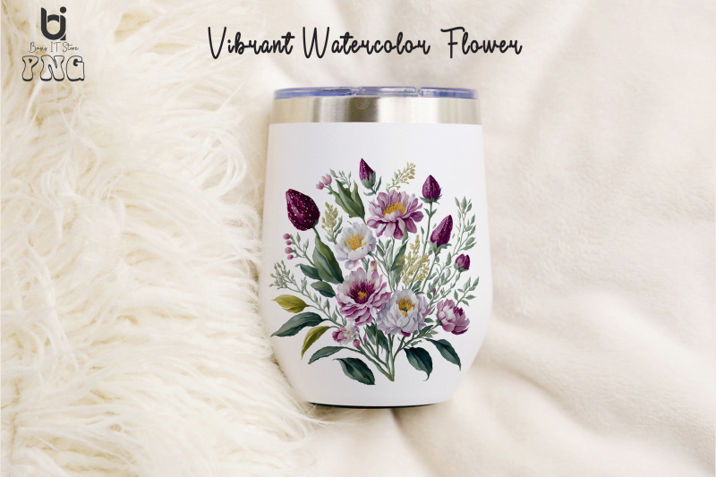 vibrant-watercolor-flowers-clipart-flowers-mug-png-design