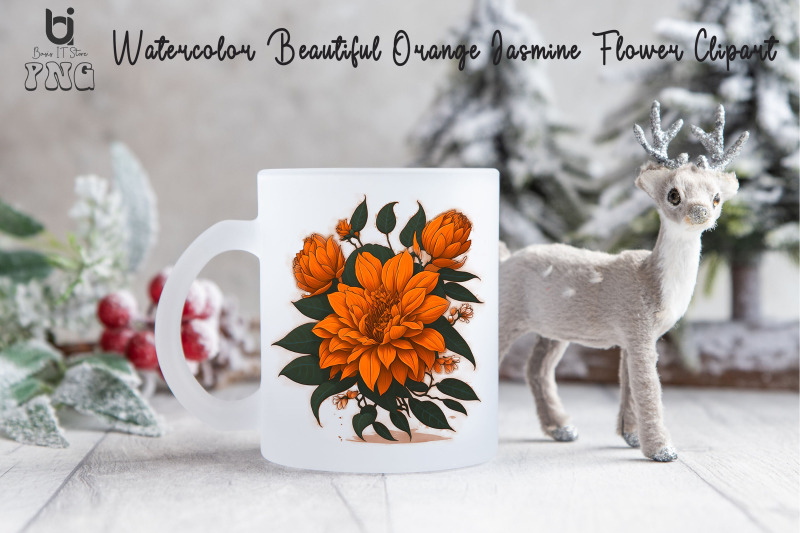 watercolor-beautiful-orange-jasmine-flower-clipart-mug-png