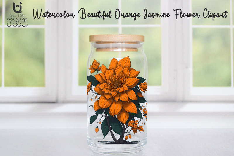 watercolor-beautiful-orange-jasmine-flower-clipart-mug-png