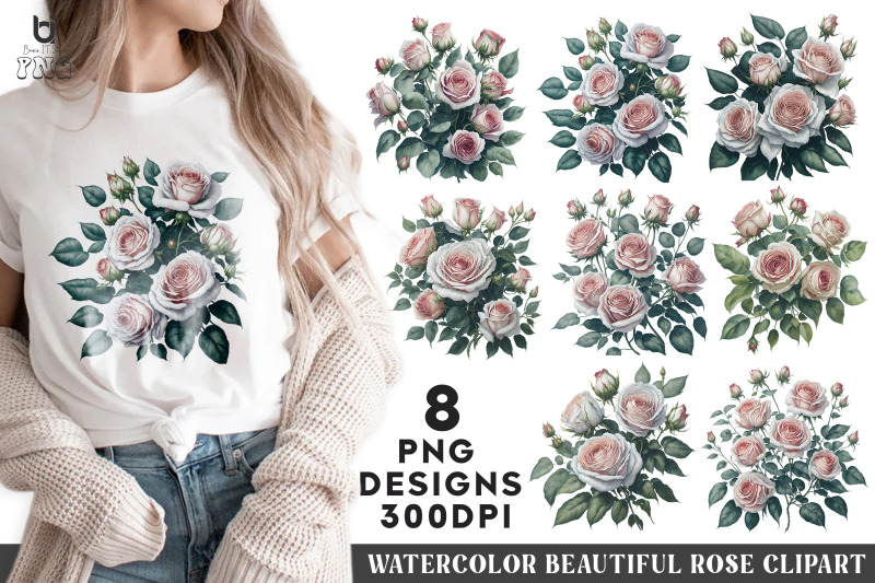 watercolor-beautiful-rose-clipart-rose-mug-sublimation-png