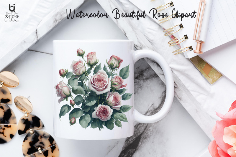 watercolor-beautiful-rose-clipart-rose-mug-sublimation-png