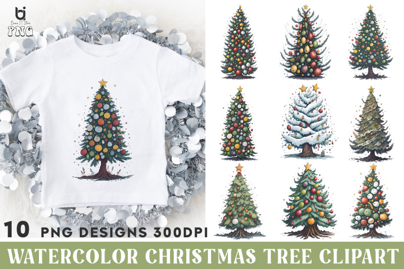 watercolor-christmas-tree-clipart-christmas-tree-t-shirt