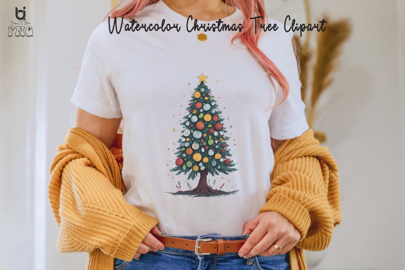 watercolor-christmas-tree-clipart-christmas-tree-t-shirt