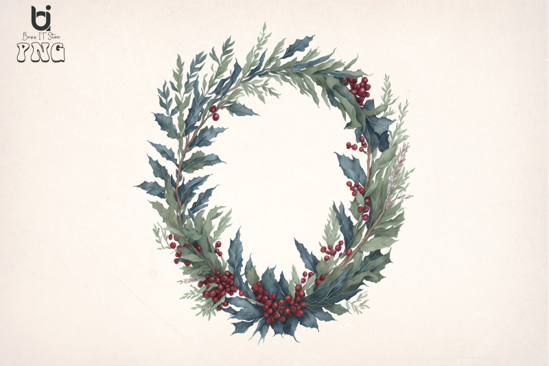 watercolor-christmas-wreath-clipart-christmas-sublimation