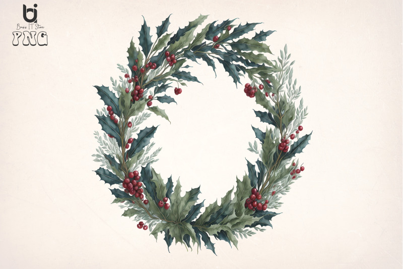 watercolor-christmas-wreath-clipart-christmas-sublimation