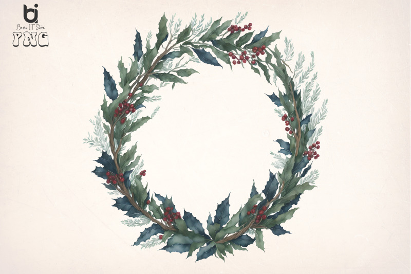 watercolor-christmas-wreath-clipart-christmas-sublimation