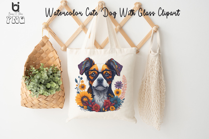 watercolor-cute-dog-with-glass-clipart-dog-mug-design