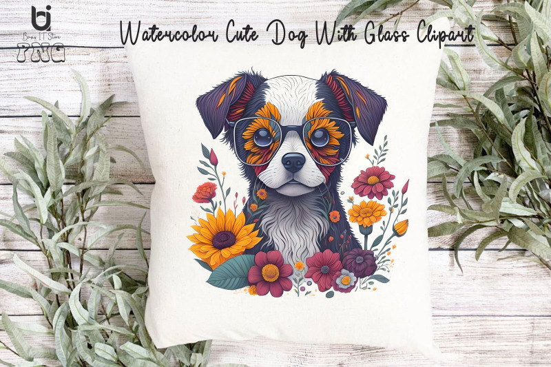 watercolor-cute-dog-with-glass-clipart-dog-mug-design