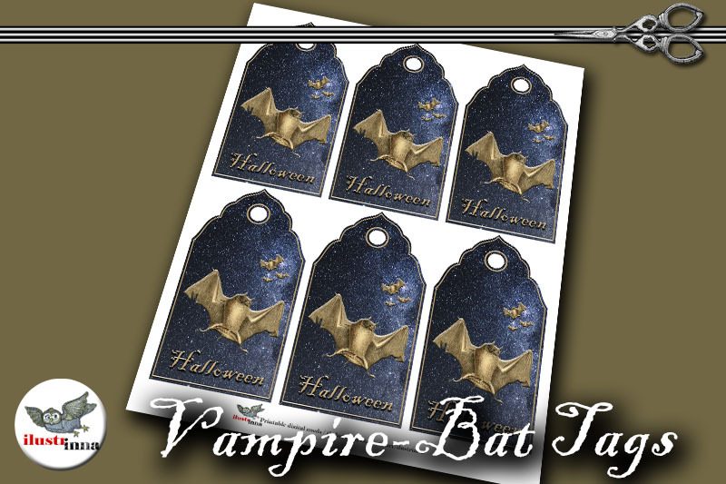 vampire-bat-halloween-tags