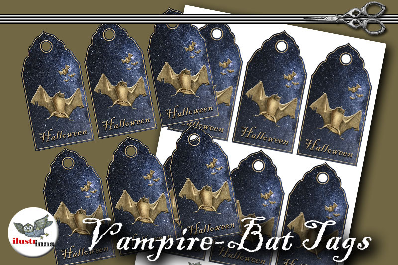 vampire-bat-halloween-tags