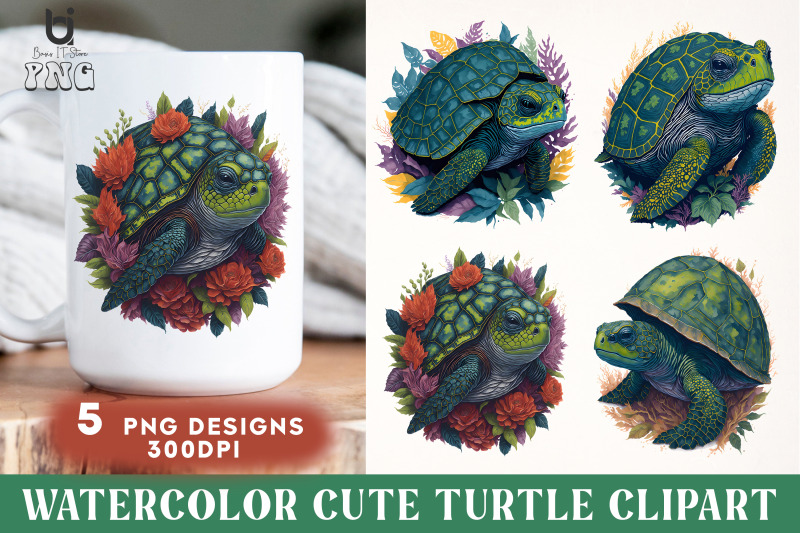 watercolor-cute-turtle-clipart-turtle-mug-sublimation-png