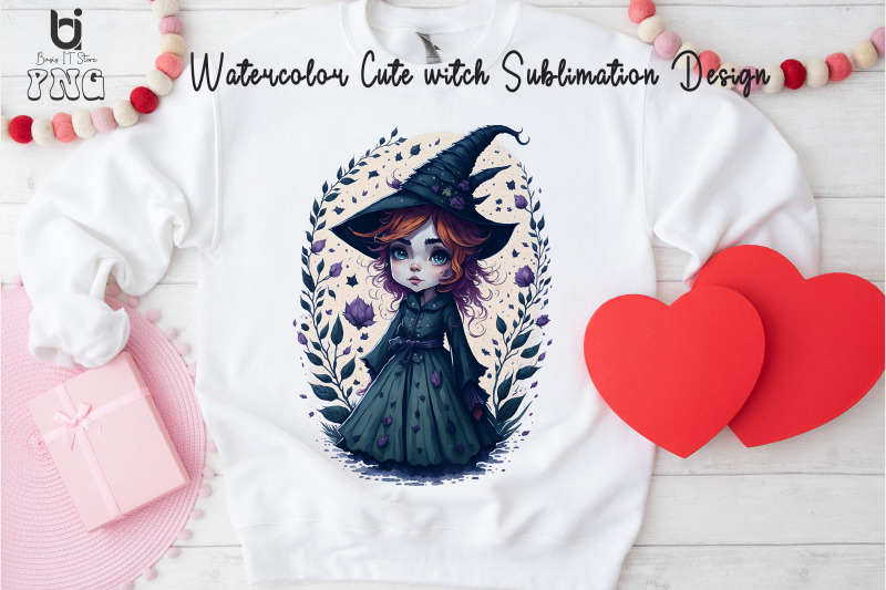 watercolor-cute-witch-sublimation-design-witch-t-shirt