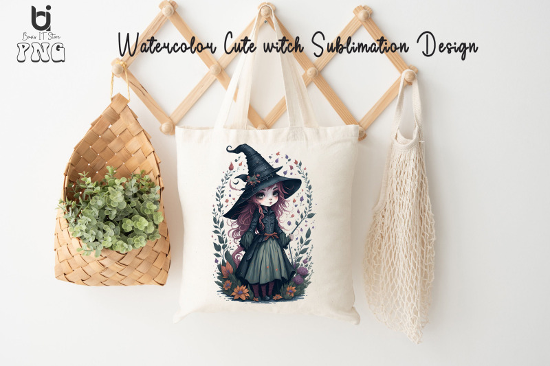 watercolor-cute-witch-sublimation-design-witch-t-shirt