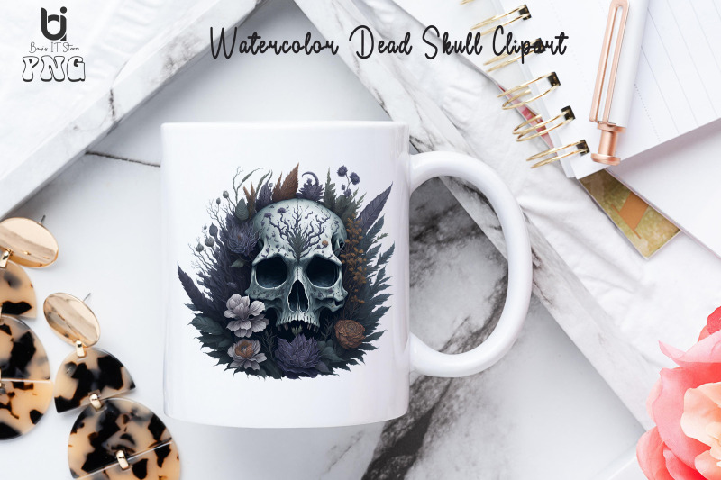 watercolor-dead-skull-clipart-halloween-mug-design