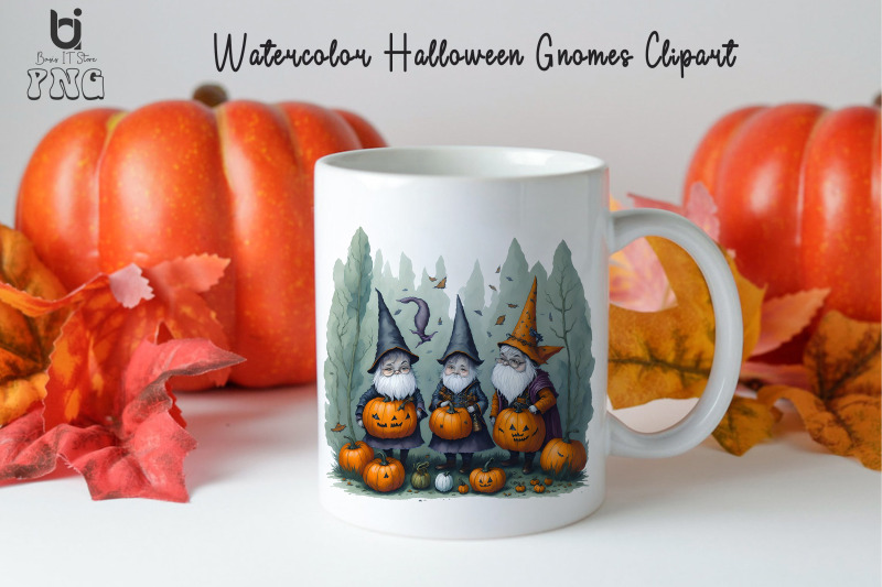 watercolor-halloween-gnomes-clipart-mug-sublimation-design