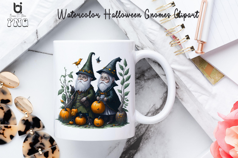 watercolor-halloween-gnomes-clipart-mug-sublimation-design