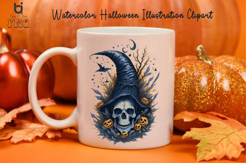 watercolor-halloween-illustration-clipart-mug-sublimation-design