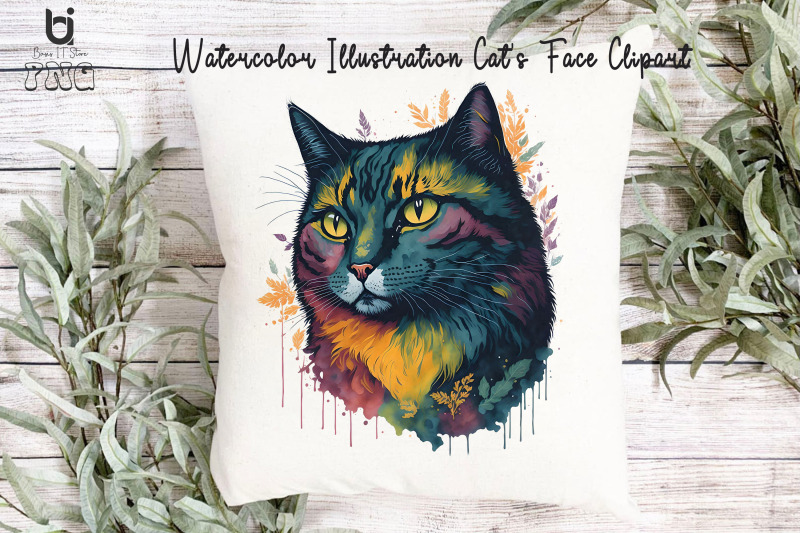 watercolor-illustration-cat-039-s-face-clipart-png-sublimation