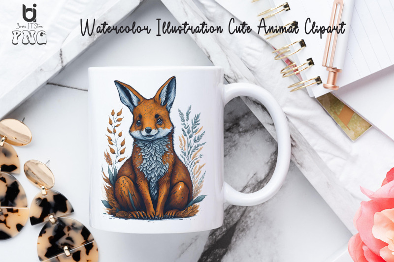 watercolor-illustration-cute-animal-clipart-mug-sublimation
