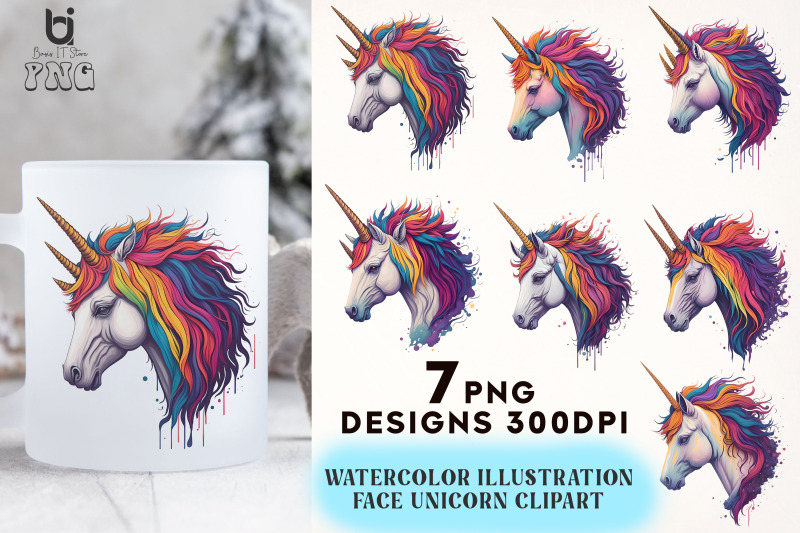 watercolor-illustration-face-unicorn-clipart-unicorn-design