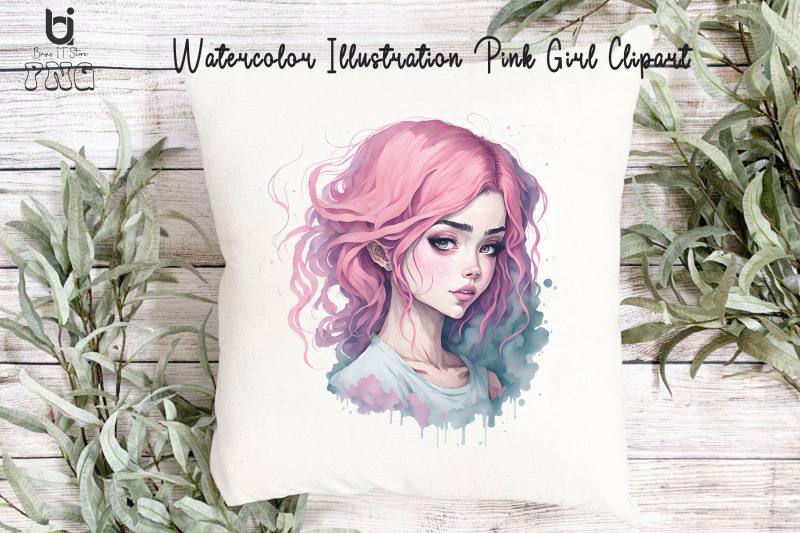 watercolor-illustration-pink-girl-clipart-mug-png-design