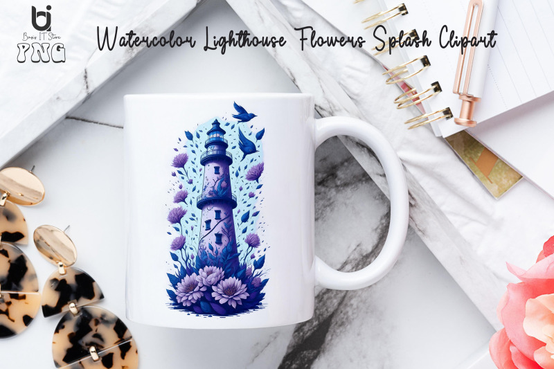 watercolor-lighthouse-flowers-splash-clipart