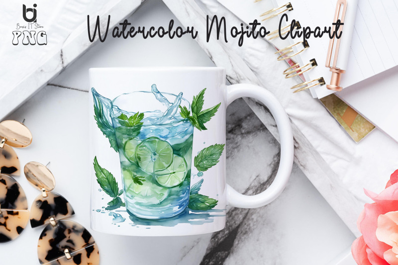 watercolor-mojito-clipart-mug-sublimation-png-design