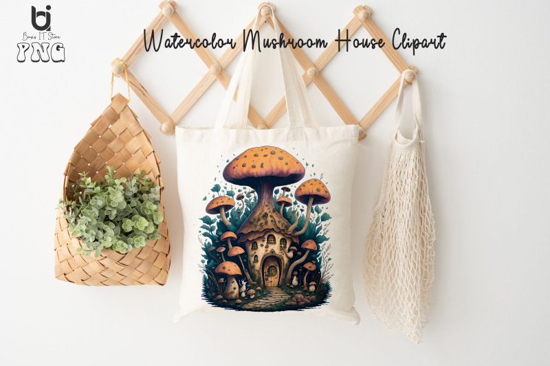 watercolor-mushroom-house-clipart-mug-sublimation-design