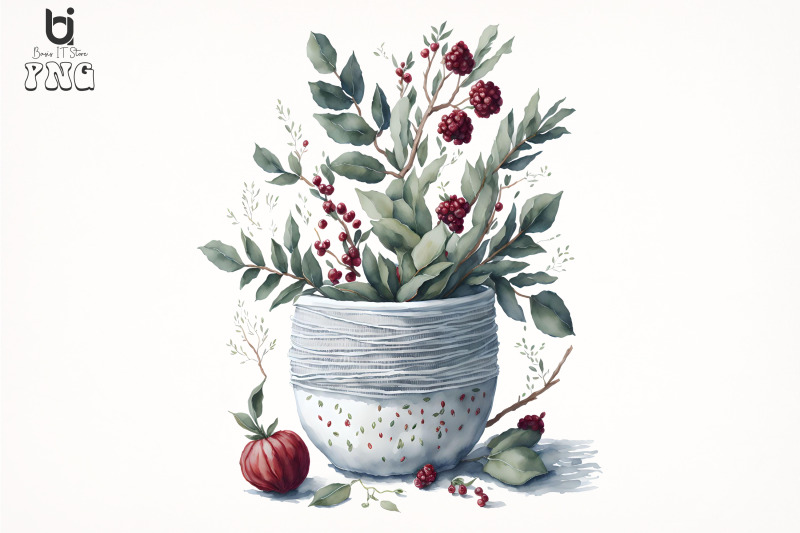 watercolor-new-year-christmas-knitted-planter-clipart