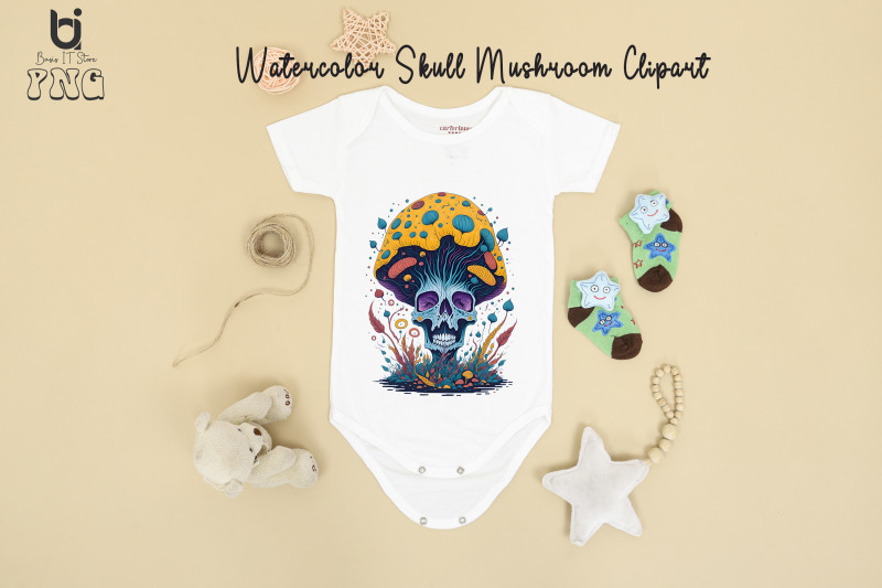 watercolor-skull-mushroom-clipart-mug-sublimation-design