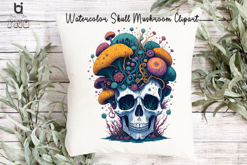 watercolor-skull-mushroom-clipart-mug-sublimation-design