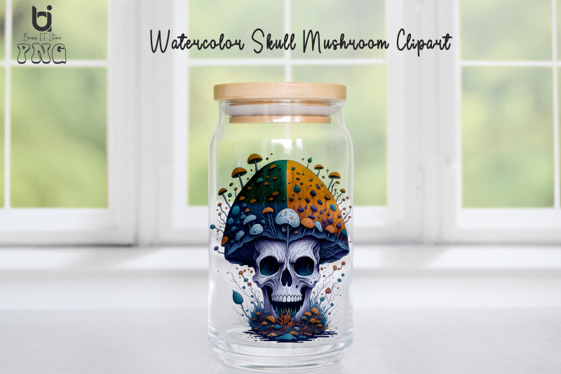 watercolor-skull-mushroom-clipart-mug-sublimation-design