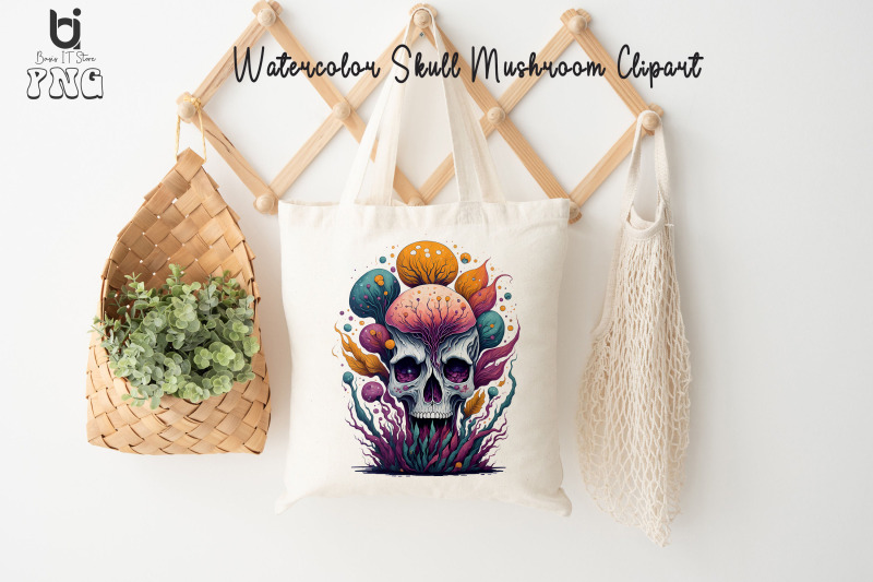 watercolor-skull-mushroom-clipart-mug-sublimation-design