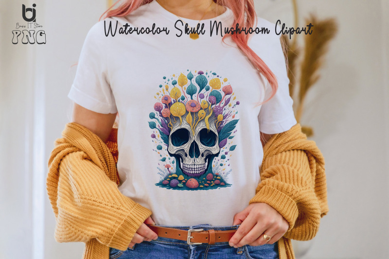 watercolor-skull-mushroom-clipart-mug-sublimation-design