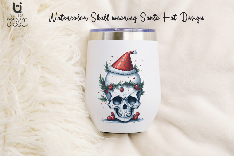 watercolor-skull-wearing-santa-hat-design-christmas-mug-png