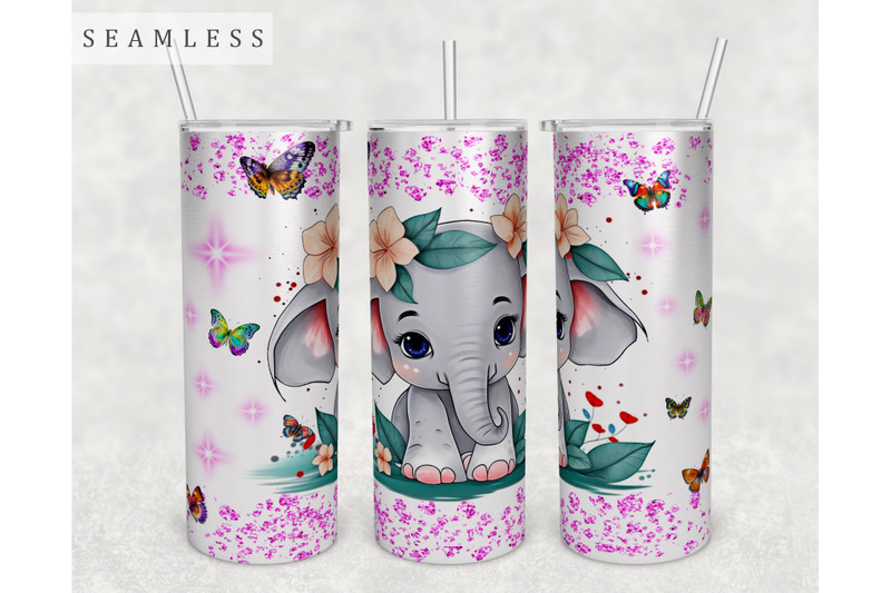 baby-elephant-tumbler-wrap-20oz-skinny-tumbler-sublimation-design