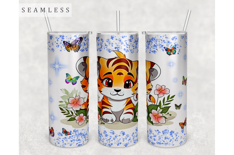 tiger-cub-tumbler-wrap-20oz-skinny-tumbler-sublimation-design-png