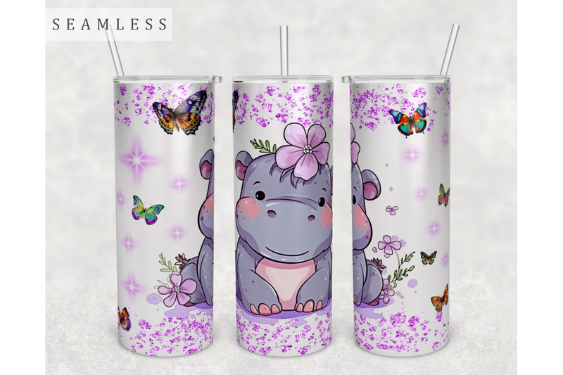 little-hippo-tumbler-wrap-20oz-skinny-tumbler-sublimation-design-png