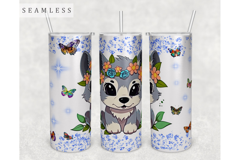 wolf-cub-tumbler-wrap-20oz-skinny-tumbler-sublimation-design-png