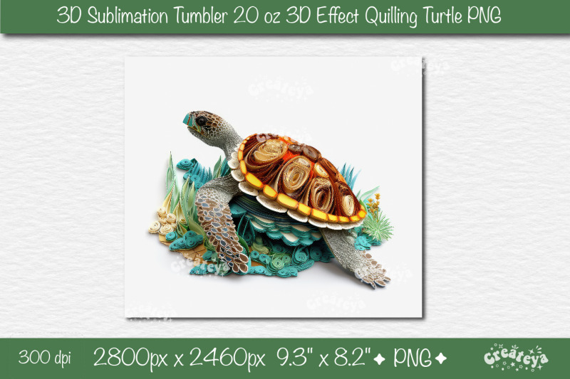 3d-turtle-tumbler-bundle-sea-turtle-sublimation-tumbler-3d-quilling-tu