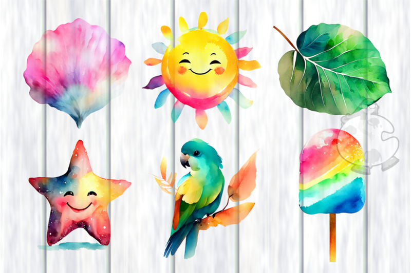 tropical-summer-watercolor-clipart-illustrations