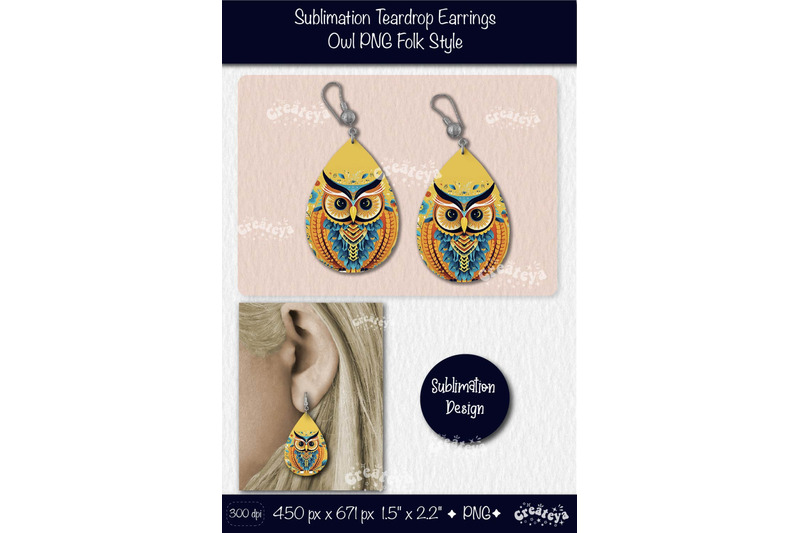 3d-earrings-sublimation-teardrop-earring-3d-owl-country-style