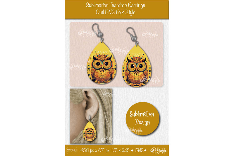 3d-earrings-sublimation-teardrop-earring-3d-owl-country-style