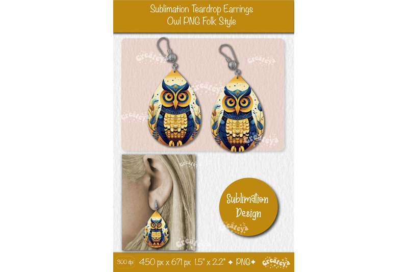 3d-earrings-sublimation-teardrop-earring-3d-owl-country-style