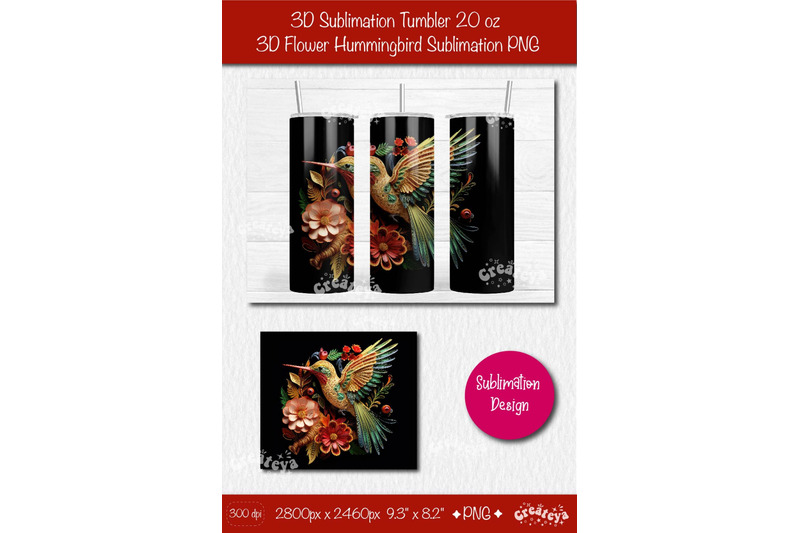 3d-quilling-tumbler-3d-hummingbird-3d-flower-tumbler-20-oz-sublimation