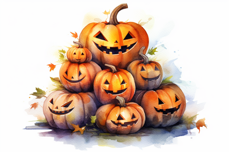 watercolor-halloween-pumpkins