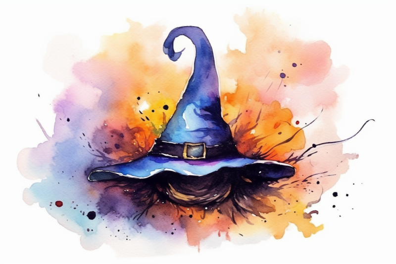 watercolor-halloween-witch-hat